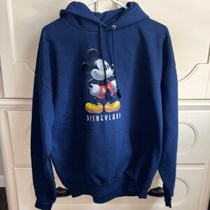 Disney Navy Hoodie with Classic Mickey Mouse Graphic